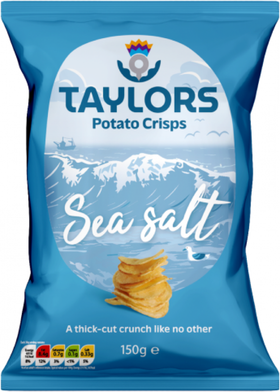 Sea Salt Potato Crisps 150g Tüte - Kartoffelchips mit Meersalz aus Schottland von Taylors Snacks